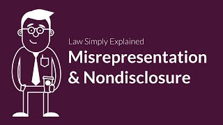 Misrepresentation and Nondisclosure  Contracts  Defenses amp Excuses [upl. by Eicak]