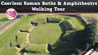 CAERLEON ROMAN BATHS amp AMPHITHEATRE WALES  Walking Tour  Pinned on Places [upl. by Carbo198]