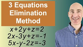 Solving Systems of 3 Equations Elimination [upl. by Abih227]