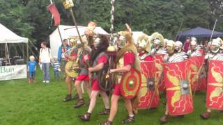 Roman Reenactment at the Amphitheatre in Caerleon Marching In [upl. by Jedd83]