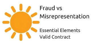 Fraud vs Misrepresentation  Other Essential Elements of a Valid Contract  CA CPT  CS amp CMA [upl. by Inaluiak]